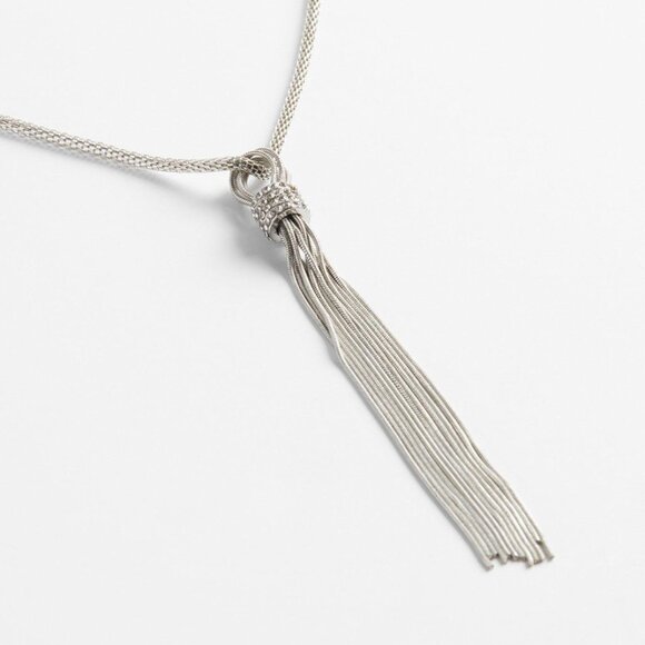torrid Jewelry - TORRID Silver Rhinestone Tassel Pendant Necklace NEW